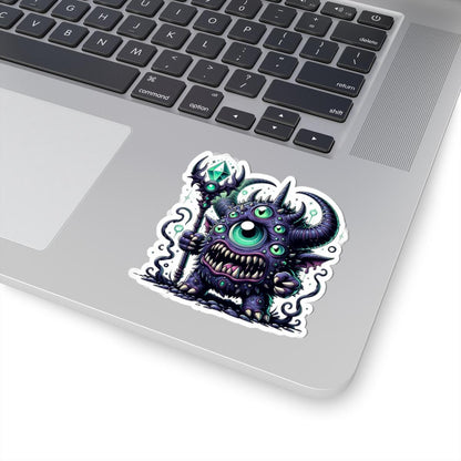 Multi-Eyed Cyclops Monster Sticker: ColorFlow Fantasy Art Decal