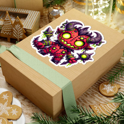 ColorFlow | Neon Red Stitched Demon Monster Vinyl Sticker | Glowing Mace Art Decal | Fantasy Collectible | Unique Gift