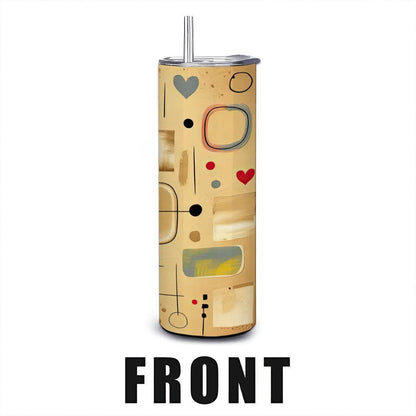 Abstract Geometric Heart Tumbler: 20oz Insulated Stainless Steel Mug