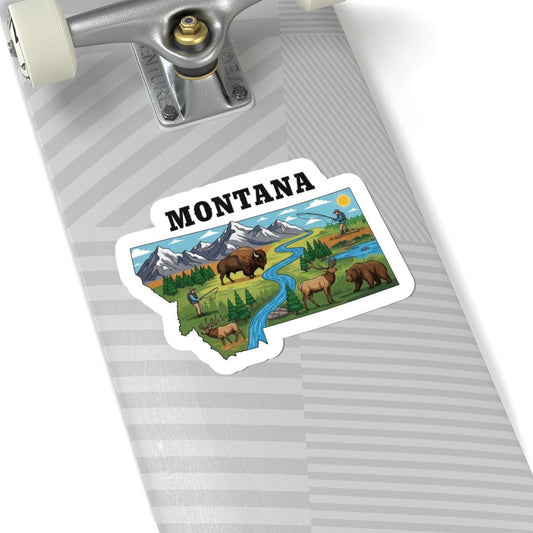 ColorFlow | Montana Vinyl Sticker | Big Sky Country Decal | Waterproof Durable | Made in USA | Bison Art | Laptop Water Bottle