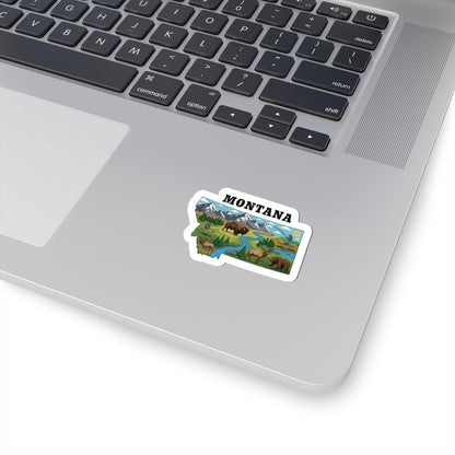 ColorFlow | Montana Vinyl Sticker | Big Sky Country Decal | Waterproof Durable | Made in USA | Bison Art | Laptop Water Bottle