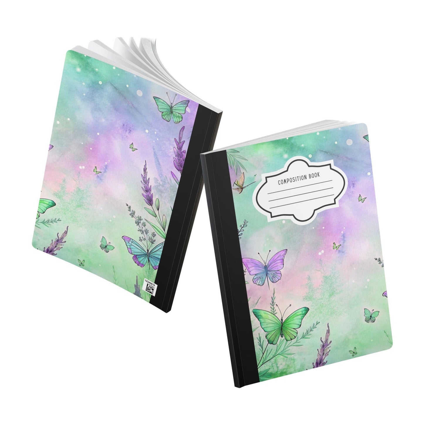 ColorFlow | Pastel Sky Butterfly Composition Notebook College Ruled Journal for Students Professionals Writing