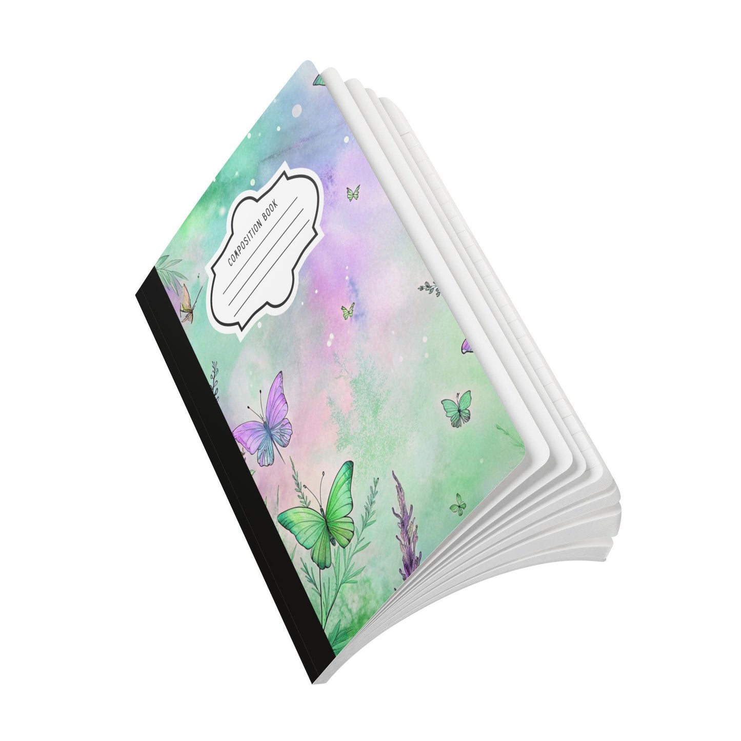ColorFlow | Pastel Sky Butterfly Composition Notebook College Ruled Journal for Students Professionals Writing