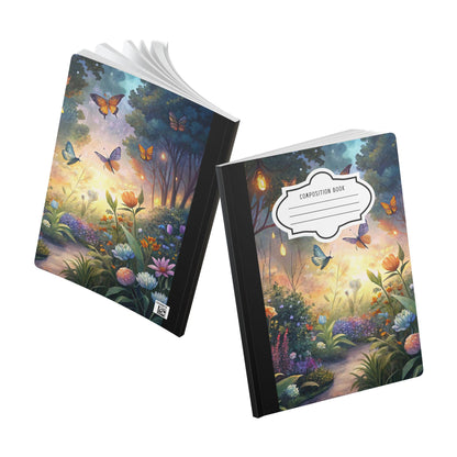 ColorFlow | Enchanted Butterfly Composition Notebook Magical Garden Journal Aesthetic Writing Book for Daily Notes