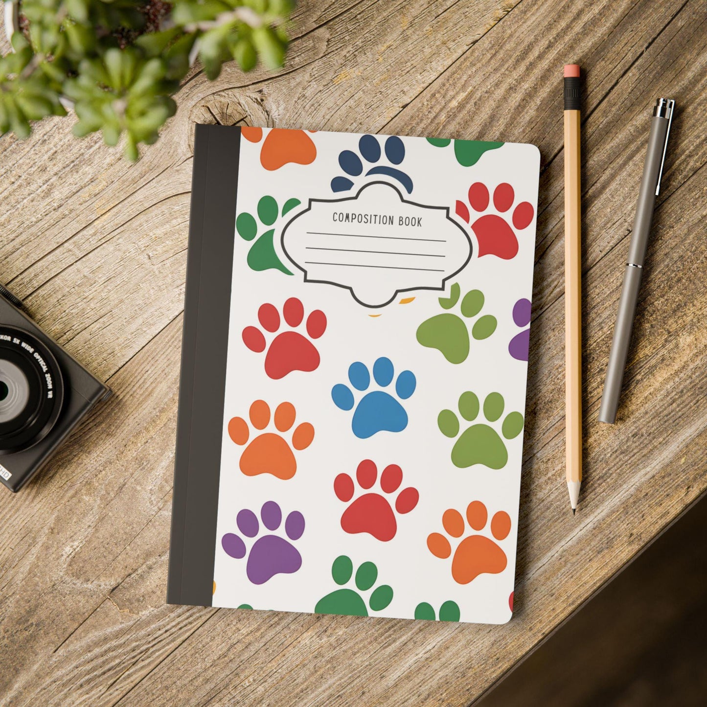 Colorful Paw Print Composition Notebook: Animal Lover Journal
