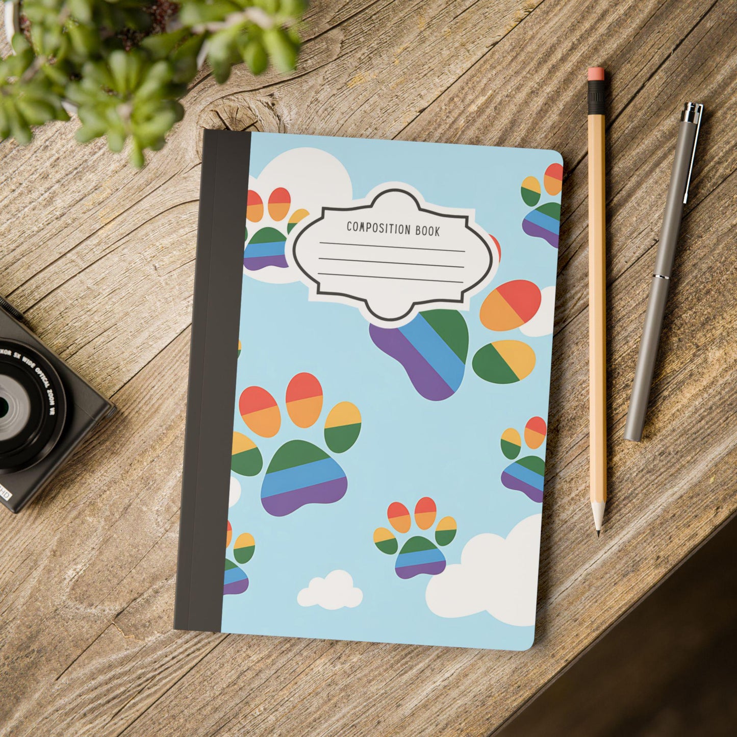 Rainbow Paw Print Notebook: Cloud Art Journal for Animal Lovers