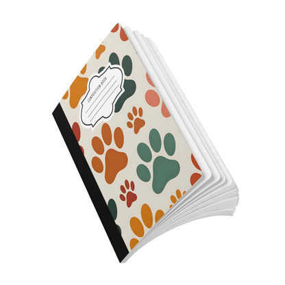 Multicolor Paw Print Composition Notebook: College Ruled Journal