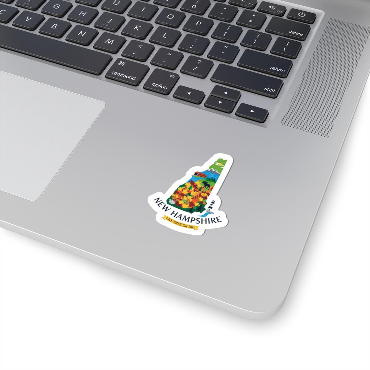 New Hampshire Vinyl Sticker: Waterproof Moose Art Decal - Made in USA