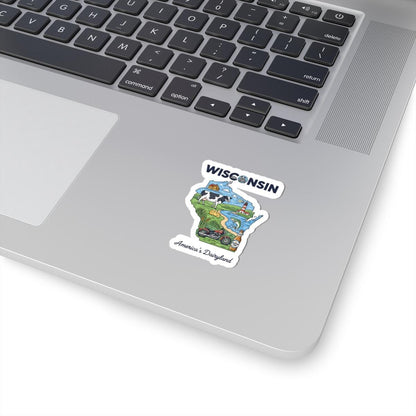 ColorFlow | Wisconsin Vinyl Sticker Pack | Dairyland Cow Cheese Beer Art | Waterproof Glossy Matte Holographic