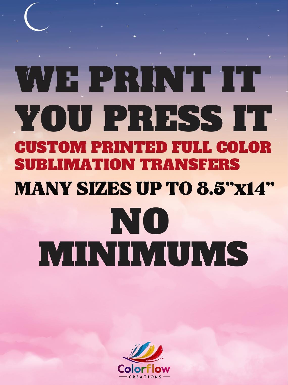 Custom Sublimation Print | Heat Press Transfer, Vibrant Colors