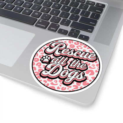 ColorFlow | Rescue All the Dogs Vinyl Sticker | Cute Animal Rescue Sticker | Waterproof Art Decal | Sticker Pack | Dog Lover Gift