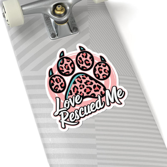 ColorFlow | Love Rescued Me Vinyl Sticker | Animal Rescue Art Sticker | Waterproof Dog Paw Decal | Cute Sticker Pack | Pet Lover Gift