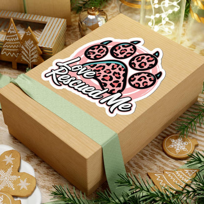 ColorFlow | Love Rescued Me Vinyl Sticker | Animal Rescue Art Sticker | Waterproof Dog Paw Decal | Cute Sticker Pack | Pet Lover Gift