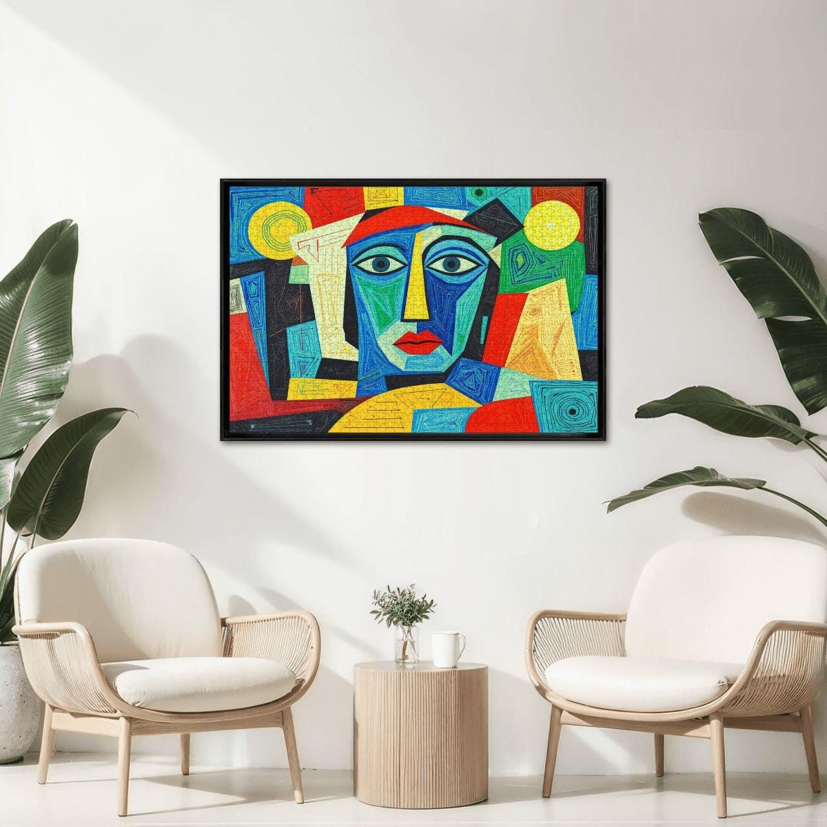 ColorFlow | Sunlit Muse Wooden Puzzle | Picasso Inspired Bright Face Art Jigsaw | Abstract Wood Puzzle for Gifting