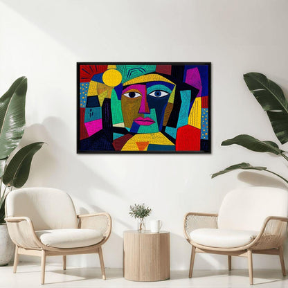 ColorFlow | Vivid Aurora Wooden Puzzle | Picasso Inspired Modern Face Jigsaw | Bright Abstract Wood Art Puzzle