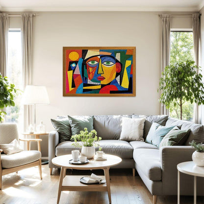 ColorFlow | Spectrum Muse Wooden Puzzle | Picasso Inspired Colorful Face Jigsaw | Modern Abstract Wood Puzzle
