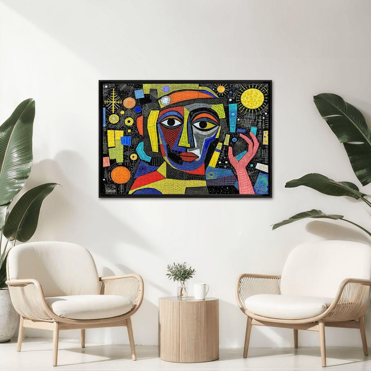 ColorFlow | Galactic Gaze Wooden Puzzle | Picasso Inspired Abstract Face Jigsaw | Modern Art Wood Puzzle Gift