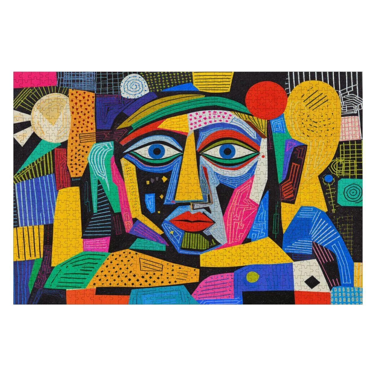 ColorFlow | Radiant Mosaic Wooden Puzzle | Picasso Inspired Colorful Abstract Jigsaw | Modern Art Wood Puzzle Gift