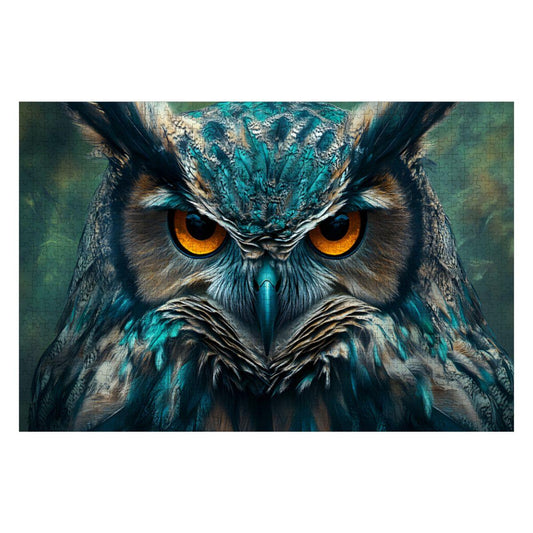 ColorFlow | Wooden Jigsaw Puzzle | Majestic Owl Art Wood Puzzle for Adults and Kids | Relaxing  Puzzle Gift Decor