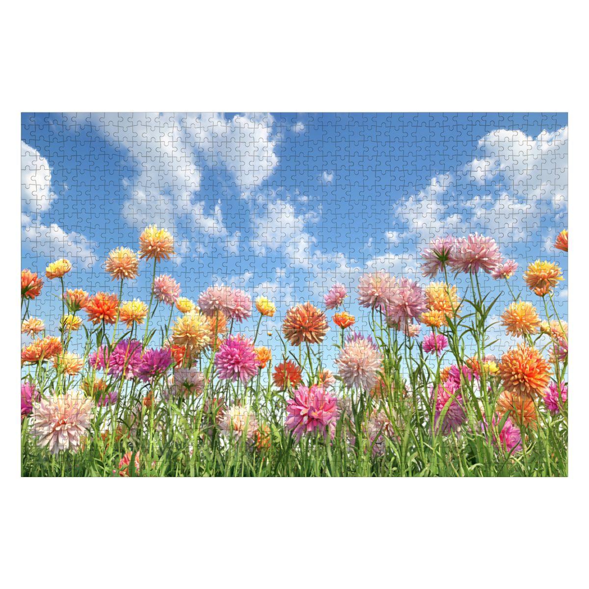 ColorFlow | Wooden Jigsaw Puzzle | Wildflower Meadow Art Wood Puzzle for Adults and Kids | Relaxing  Puzzle Gift