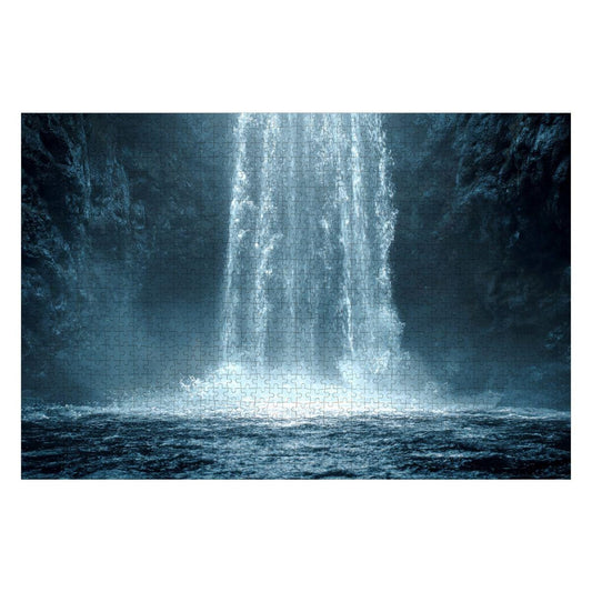 ColorFlow | Wooden Jigsaw Puzzle | Waterfall Serenity Art Wood Puzzle for Adults and Kids | Relaxing  Puzzle Gift