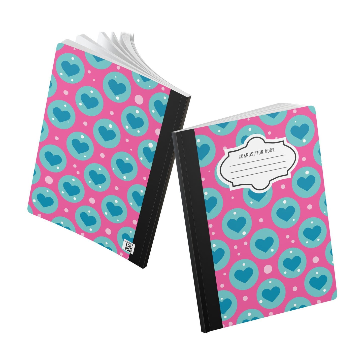 ColorFlow | Cute Blue Heart Notebook for Writing Journaling School and Creative Gift Ideas