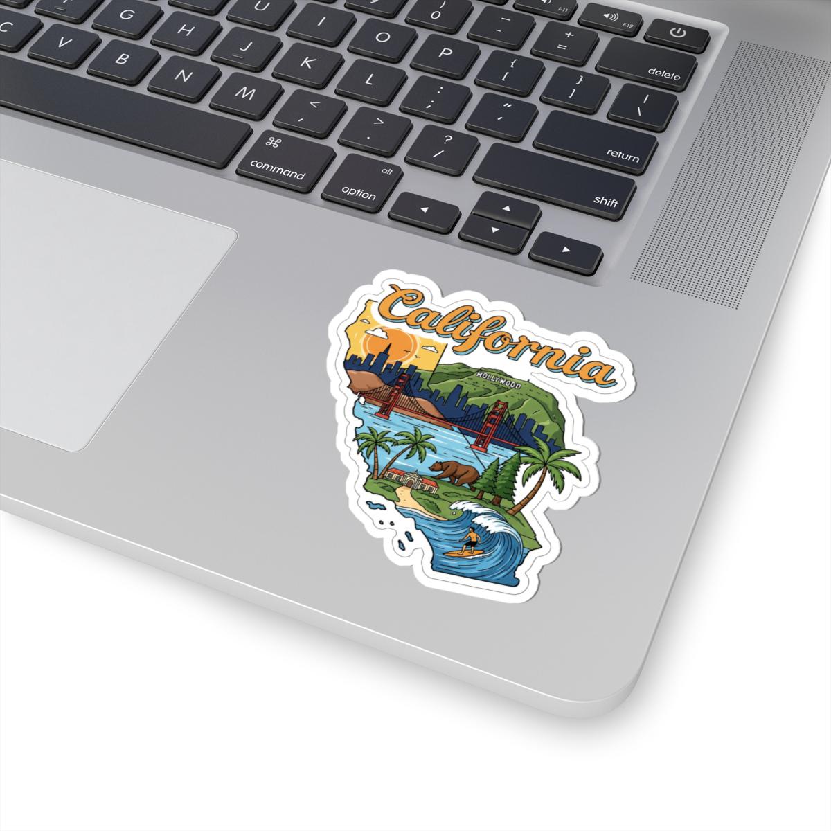 ColorFlow | California Vinyl Sticker | Waterproof Durable Decal | Golden State Art | Made in USA | Laptop Water Bottle