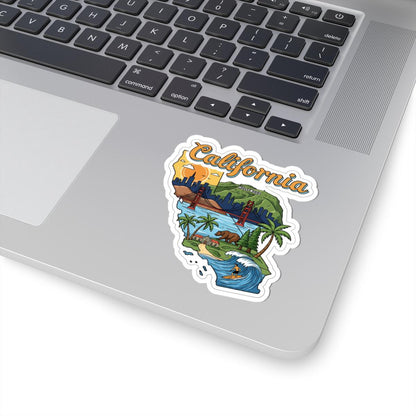 ColorFlow | California Vinyl Sticker | Waterproof Durable Decal | Golden State Art | Made in USA | Laptop Water Bottle