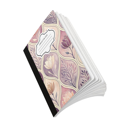 ColorFlow | Blush Floral Composition Notebook | Aesthetic College Ruled Journal | Elegant Writing Notebook Gift
