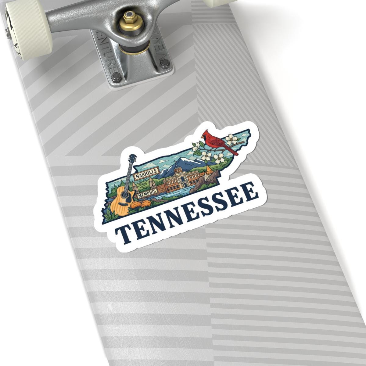 ColorFlow | Tennessee Vinyl Sticker Pack | Nashville Memphis Cardinal Guitar Art | Waterproof Glossy Matte Holographic