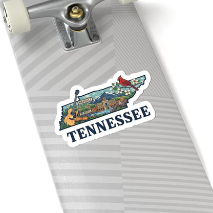 ColorFlow | Tennessee Vinyl Sticker Pack | Nashville Memphis Cardinal Guitar Art | Waterproof Glossy Matte Holographic