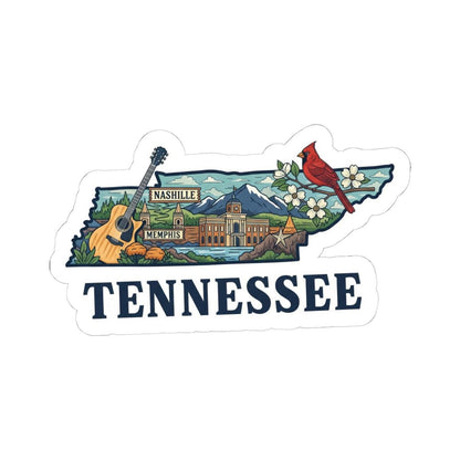 ColorFlow | Tennessee Vinyl Sticker Pack | Nashville Memphis Cardinal Guitar Art | Waterproof Glossy Matte Holographic