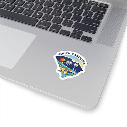 ColorFlow | South Carolina Vinyl Sticker Pack | Palmetto State Art Peaches Palms Golf | Waterproof Glossy Matte Holographic