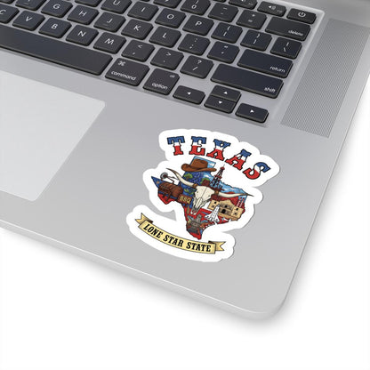 ColorFlow | Texas Vinyl Sticker Pack | Lone Star State Art BBQ Skull Space Bluebonnet | Waterproof Glossy Matte Holo