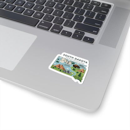 ColorFlow | South Dakota Vinyl Sticker Pack | Mount Rushmore Badlands Bison Art | Waterproof Glossy Matte Holographic