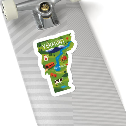 ColorFlow | Vermont Vinyl Sticker Pack | Maple Syrup Cow Covered Bridge Art | Waterproof Glossy Matte Holographic