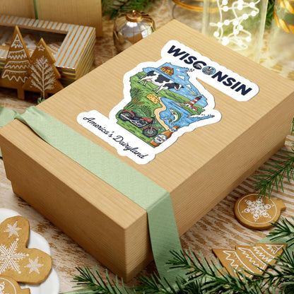 ColorFlow | Wisconsin Vinyl Sticker Pack | Dairyland Cow Cheese Beer Art | Waterproof Glossy Matte Holographic