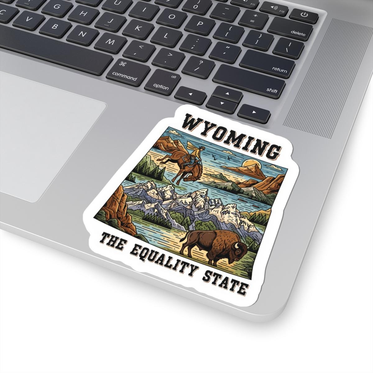 ColorFlow | Wyoming Vinyl Sticker Pack | Equality State Cowboy Bison Mountain Art | Waterproof Glossy Matte Holographic