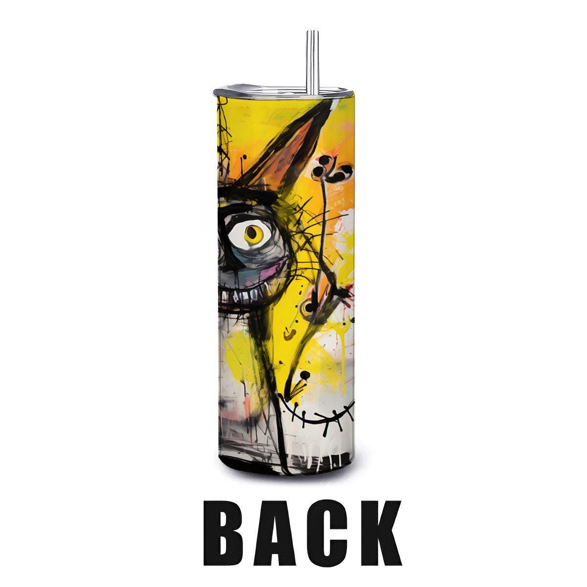 ColorFlow | Doodle Cats Tumbler | Abstract Cat Art Cup | 20oz Stainless Steel Travel Mug with Straw | Gift for Cat Lovers