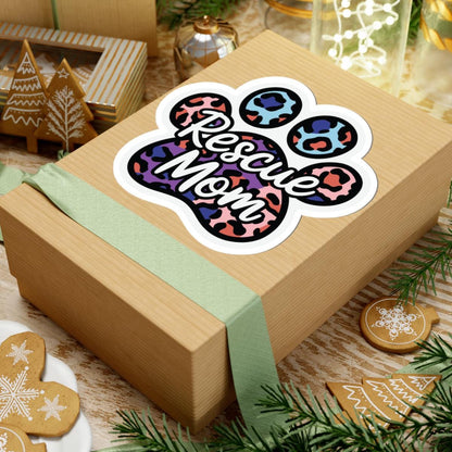 ColorFlow | Rescue Mom Vinyl Sticker | Animal Rescue Paw Art Sticker | Dog Mom Gift | Waterproof Sticker Pack | Premium Decal