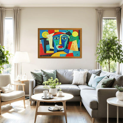 ColorFlow | Sunlit Muse Wooden Puzzle | Picasso Inspired Bright Face Art Jigsaw | Abstract Wood Puzzle for Gifting