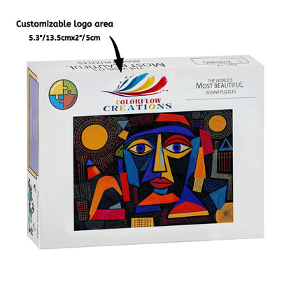 ColorFlow | Geometric Radiance Wooden Puzzle | Picasso Inspired Bold Abstract Jigsaw | Artistic Wood Puzzle Decor