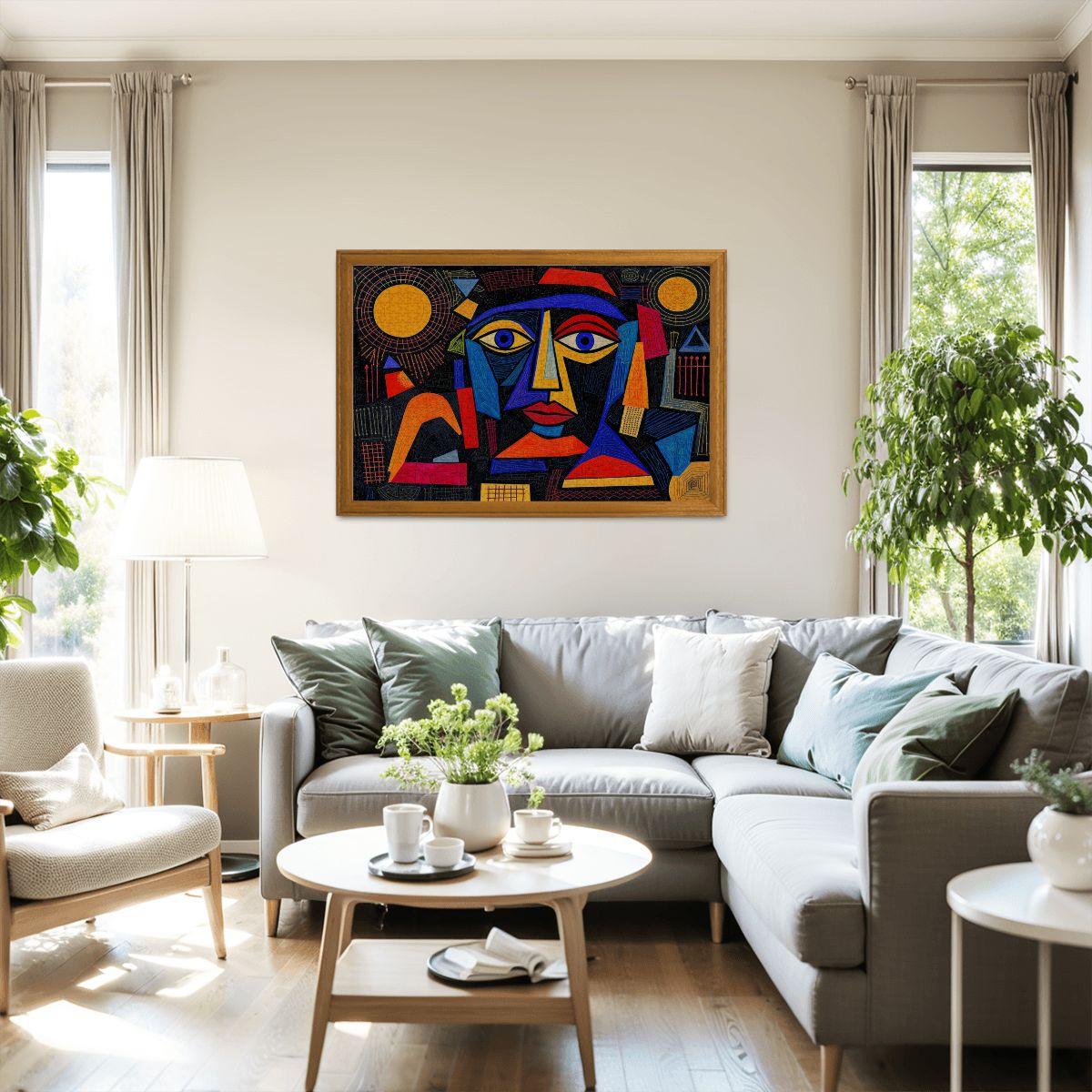 ColorFlow | Geometric Radiance Wooden Puzzle | Picasso Inspired Bold Abstract Jigsaw | Artistic Wood Puzzle Decor