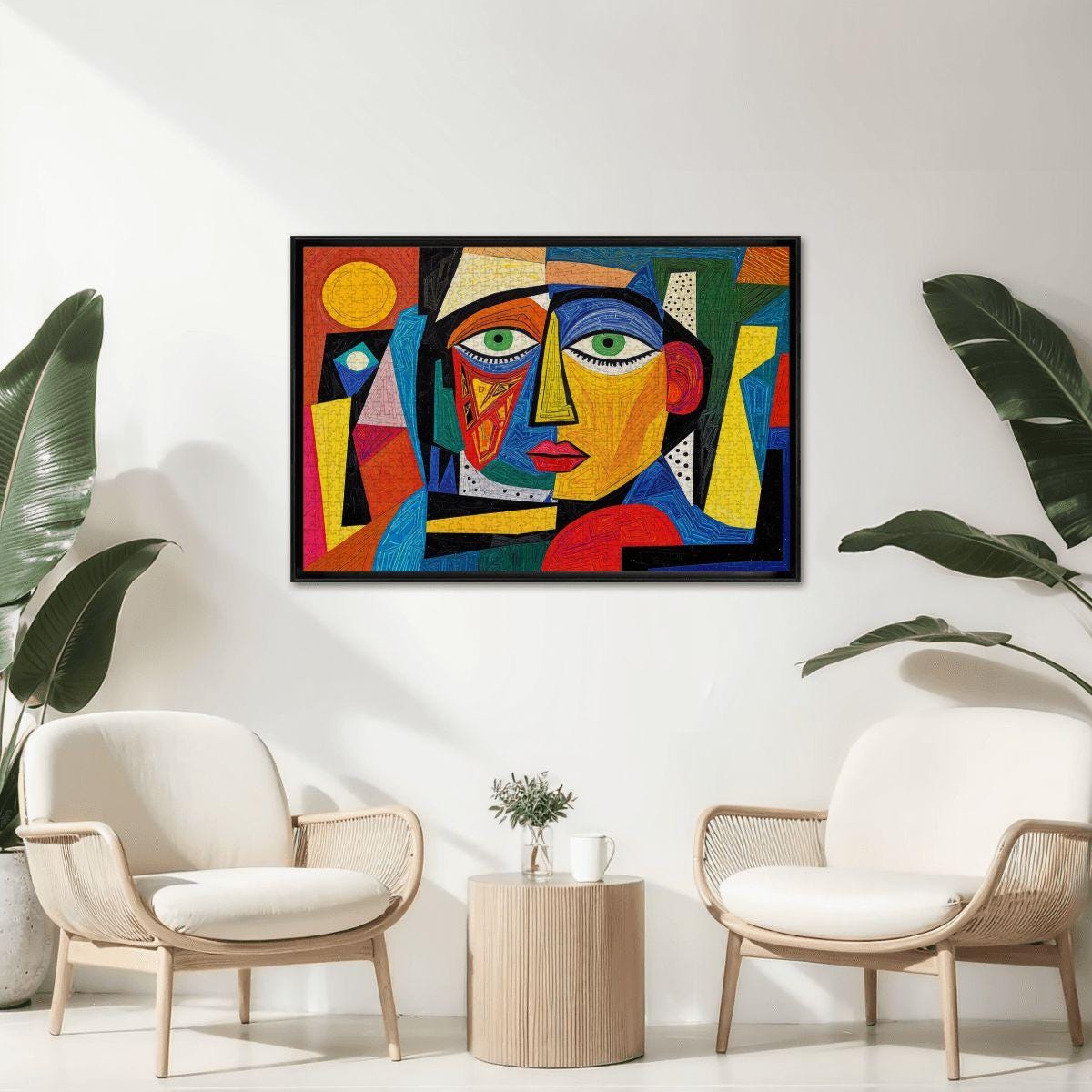ColorFlow | Spectrum Muse Wooden Puzzle | Picasso Inspired Colorful Face Jigsaw | Modern Abstract Wood Puzzle