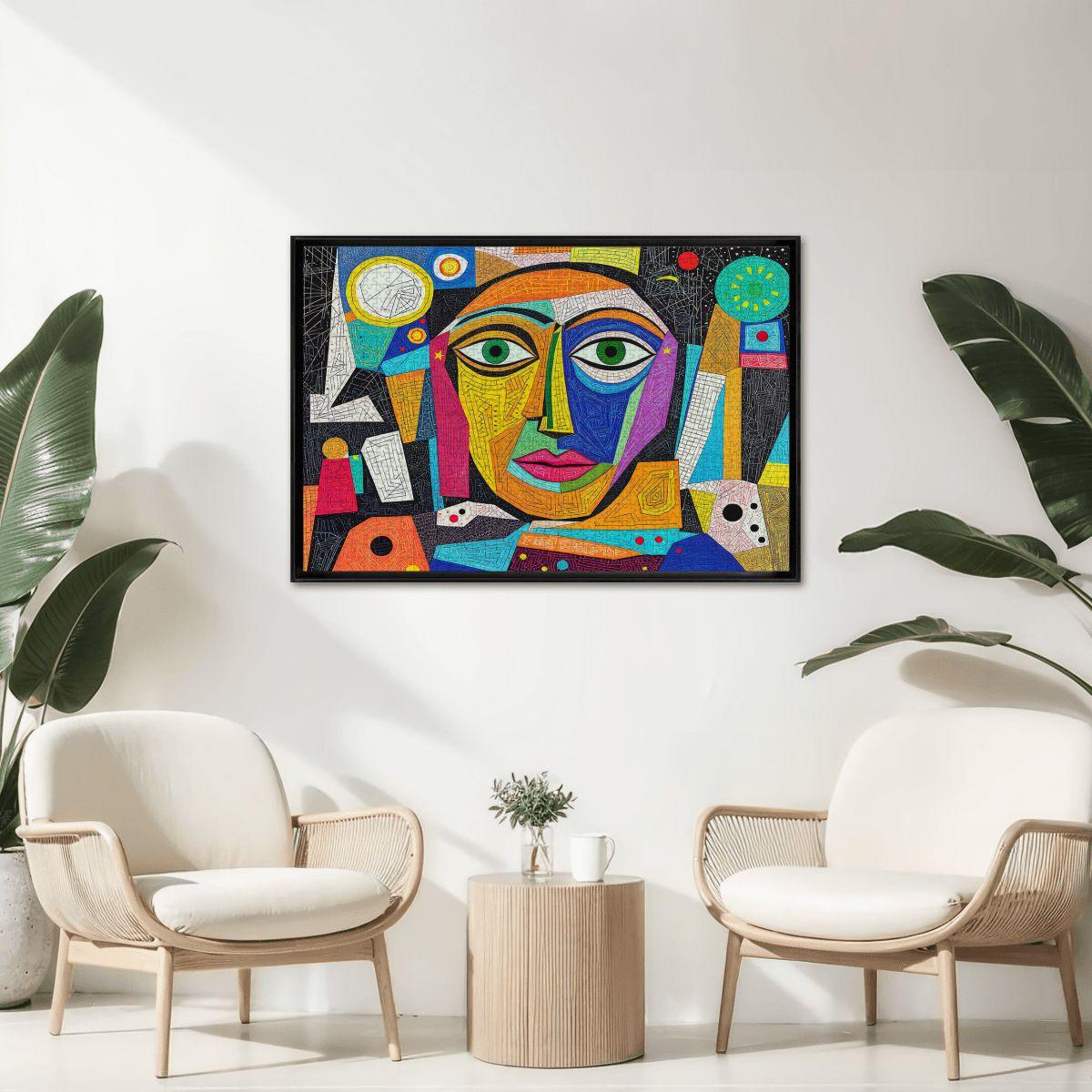 ColorFlow | Cosmic Reflection Wooden Puzzle | Picasso Inspired Abstract Face Jigsaw | Modern Art Wood Puzzle Gift