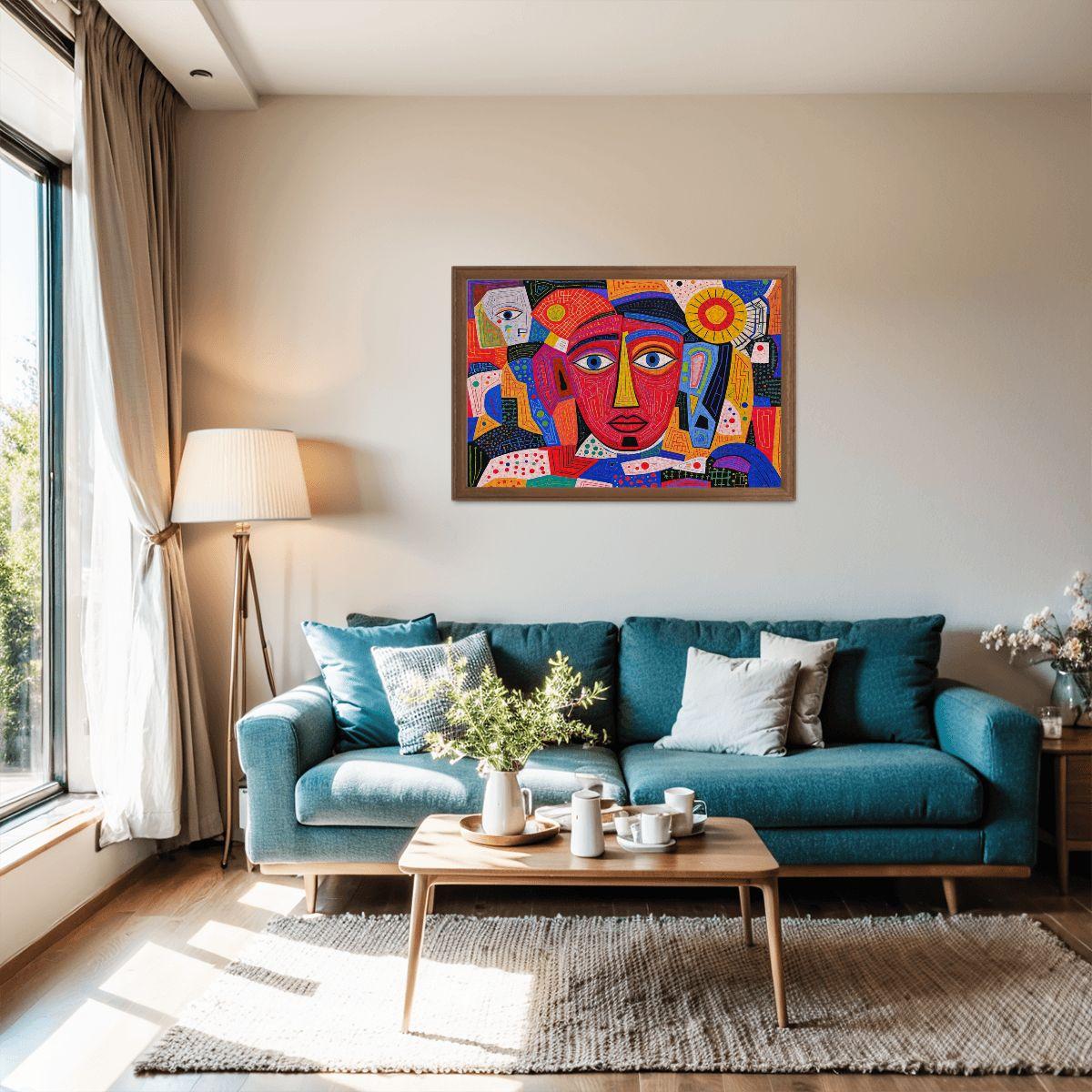 ColorFlow | Crimson Radiance Wooden Puzzle | Picasso Inspired Red Abstract Jigsaw | Modern Art Wood Puzzle Gift