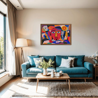 ColorFlow | Crimson Radiance Wooden Puzzle | Picasso Inspired Red Abstract Jigsaw | Modern Art Wood Puzzle Gift