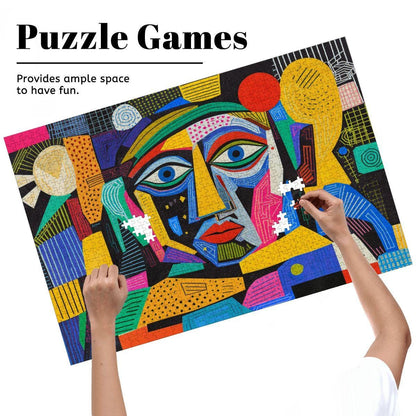 ColorFlow | Radiant Mosaic Wooden Puzzle | Picasso Inspired Colorful Abstract Jigsaw | Modern Art Wood Puzzle Gift