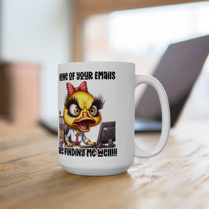 ColorFlow | Funny Office Mug None of Your Emails Are Finding Me Well | 15 oz Coffee Cup for Coworkers and Office Humor Gift
