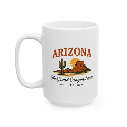 ColorFlow | Arizona Grand Canyon State Mug | Desert Sunset Cactus Coffee Cup | 15oz Ceramic Southwest Gift